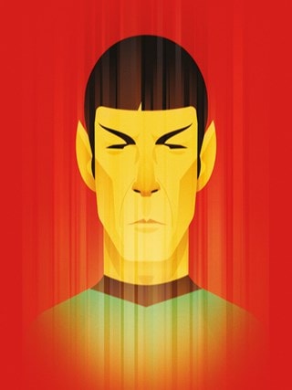 Beaming Spock Star Trek 50th Anniversary Canvas Print 60 x 80cm