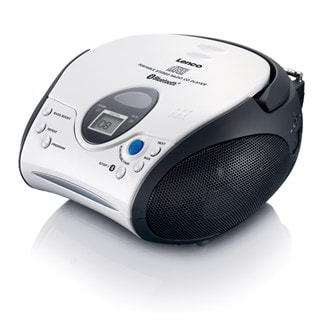 Lenco SCD-24BT White/Black Bluetooth CD Player with FM Radio