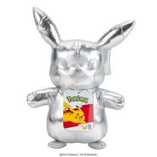Silver Pikachu 8'': Pokemon Soft Toy
