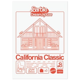 Barbie California Classic Dreamhouse Limited Edition A3 Art Print