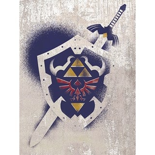 Hylian Shield Stencil Legend Of Zelda 60cm x 80cm Canvas Print
