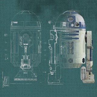 R2D2 Blueprint Star Wars Canvas Print 40 x 40cm