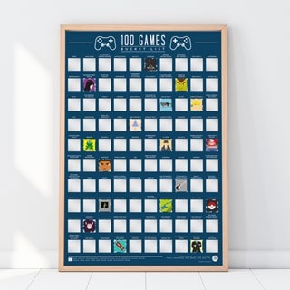 100 Gaming Bucket List Scratch Poster