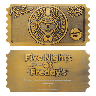 Five Nights At Freddys Metal Pizzaplex Opening Night Ticket Collectible