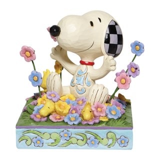 Snoopy In Bed Of Flowers Peanuts By Jim Shore Figurine