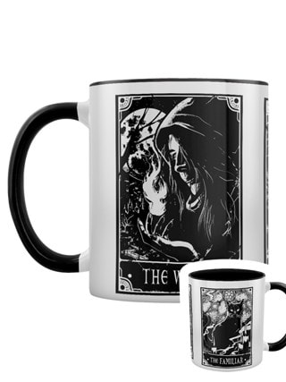 Deadly Tarot The Witch, Cauldron & Familiar Black Coloured Inner Mug