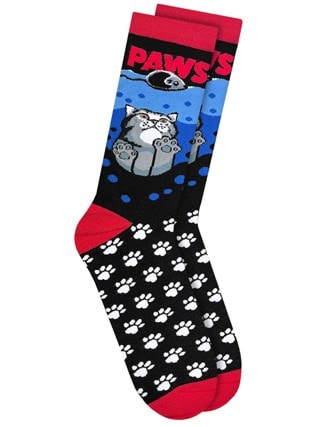 Horror Cats Paws Twisted Soles Size 8-12 Socks