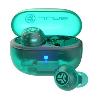 JLab Go Pop ANC Transparent Teal Active Noise Cancelling True Wireless Bluetooth Earphones