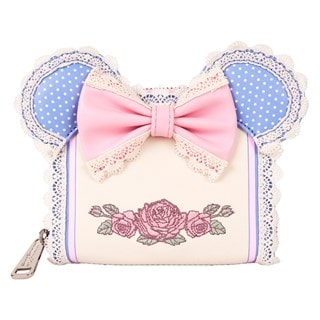 Minnie Floral And Lace Ears Loungefly Zip Around Wallet