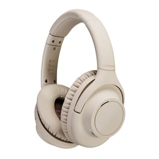 Audio Technica ATH-S300BT Beige Hybrid Active Noise Cancelling Bluetooth Headphones