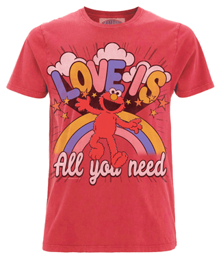 Sesame Street Elmo Love Is Washed Red Tee