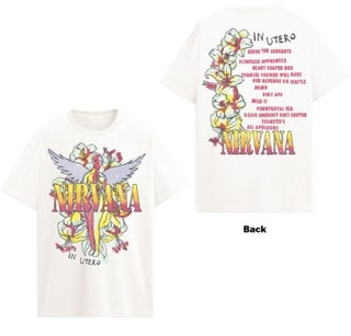 Nirvana In Utero Floral Tracklist White Tee