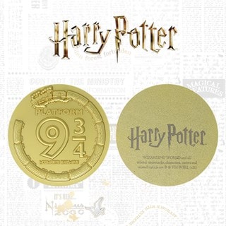 Platform 9 3/4 24K Gold Plated Medallion Harry Potter Collectible