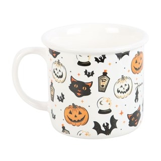 Spooky Cat And Pumpkin Mug