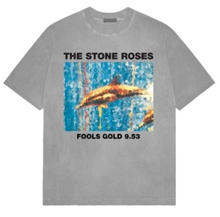Stone Roses Fools Gold Stone Wash Grey Tee