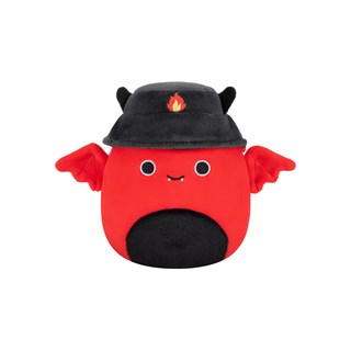 7.5'' Dante Red Devil With Black Fuzzy Belly And Bucket Hat Squishmallows Plush