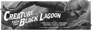 Creature From The Black Lagoon Black & White Andrew Swainson 61cm x 91 cm Fine Art Poster