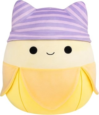 16'' Junie Yellow Banana With Purple Striped Cat Beanie Squishmallows Plush