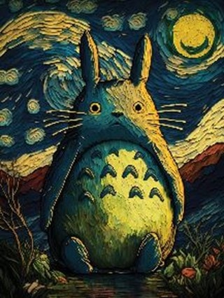 Totoro Night Ada Ingram 30x40cm Print