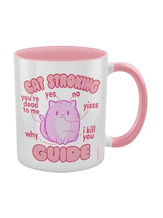Cat Stroking Guide Pink Coloured Inner Mug