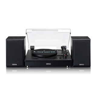 Lenco LS-101BK Black Belt Drive Turntable & Speakers