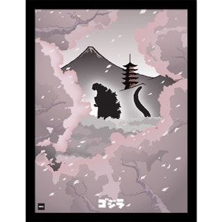 Japanese Blossom Godzilla Framed 30x40cm Print