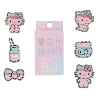 Clear And Cute Hello Kitty 50th Anniversary Loungefly Mystery Box Pins
