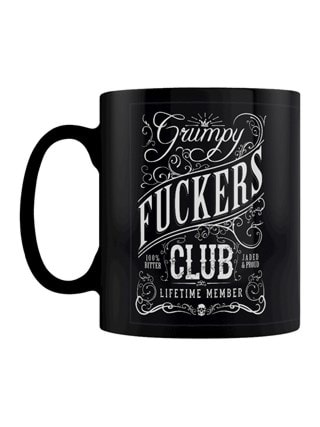 Grumpy Fuckers Club Lifetime Member Black Mug