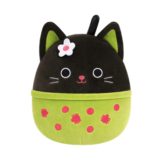 Tildy Black Cat Boba With Flower Pin Squishmallows Plush