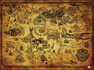Hyrule Map The Legend Of Zelda 30cm x 40cm Art Print
