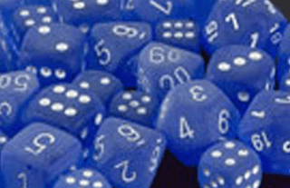 Frosted Blue And White (Set Of 7) Chessex Dice