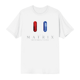 The Matrix Resurrections Red Pill Blue Pill White Tee