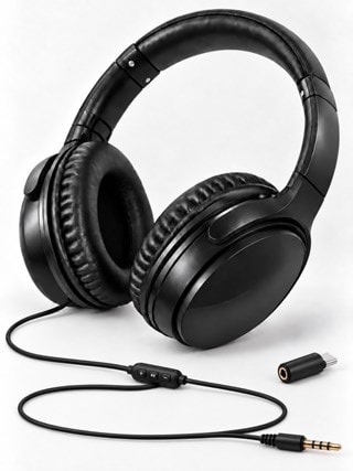 Walk Audio W207 Black Headphones with 3.5MM & USB-C Connectors