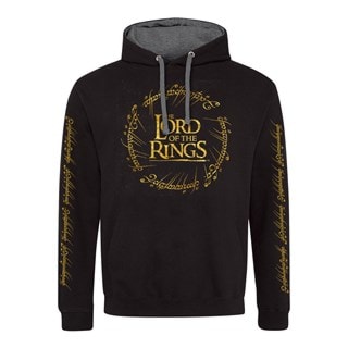 Lord Of The Rings Gold Foil Logo Pullover Contrast Hoodie
