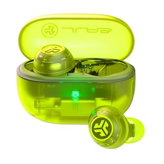 JLab Go Pop ANC Transparent Neon Green Active Noise Cancelling True Wireless Bluetooth Earphones
