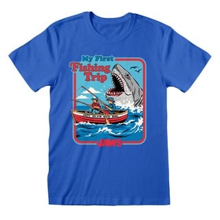 My First Fishing Trip Jaws X Steven Rhodes Blue Tee