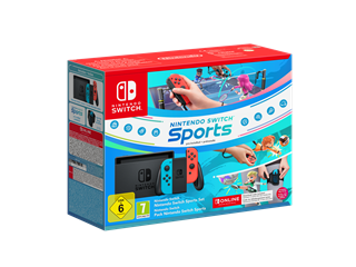 Nintendo Switch Console (Neon Red/Neon Blue) Switch Sports Bundle + 12 Months NSO