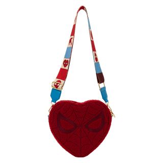 Spider-Man Sherpa Heart Shaped Loungefly Crossbody Bag