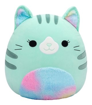 20" Corinna Teal Cat With Tie Dye Fuzzy Belly Squishmallows Plush