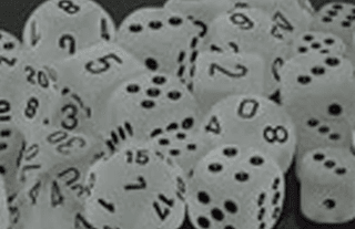 Frosted Clear And Black (Set Of 7) Chessex Dice