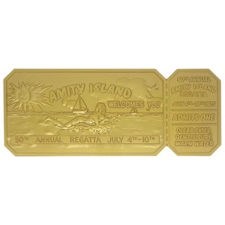 Jaws 50th Anniversary 24K Gold Plated Amity Regatta Ticket