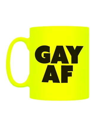 Gay AF Neon Yellow Mug