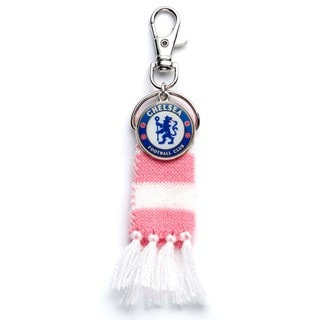 Chelsea FC Pink Striped Scarf Keyring