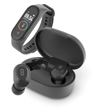 Ledwood Sport Black Smartwatch & True Wireless Bluetooth Earphones