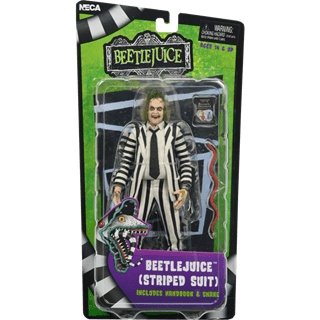 Black And White Striped Suit Beetlejuice In Blister Packaging Neca Scale Action Figure