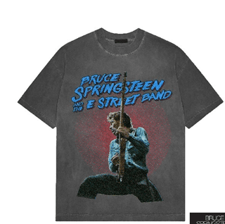 Bruce Springsteen Live Photo Stone Wash Charcoal Tee