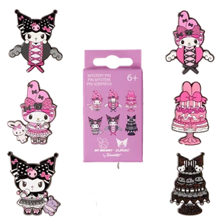 My Melody And Kuromi Pink And Black Sanrio Loungefly Mystery Box Pins