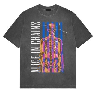 Alice In Chains Skeletal Stone Wash Charcoal Tee