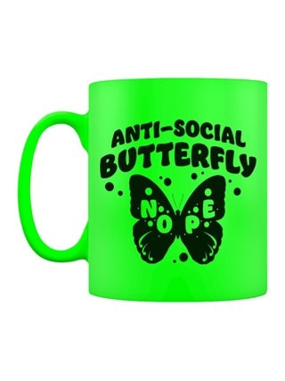 Anti-Social Butterfly Neon Green Mug