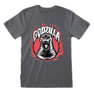 Godzilla Face The Flames Charcoal Tee